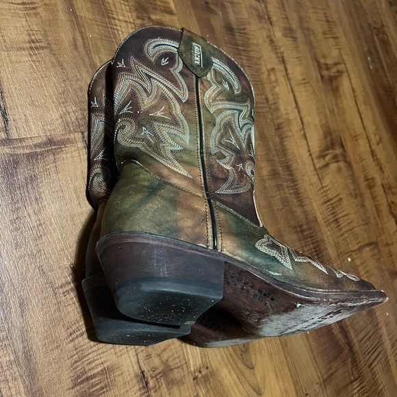 ROCKY HANDMADE Leather Western Cowgirl Boots-Brown Size 6 - Picture 13 of 14